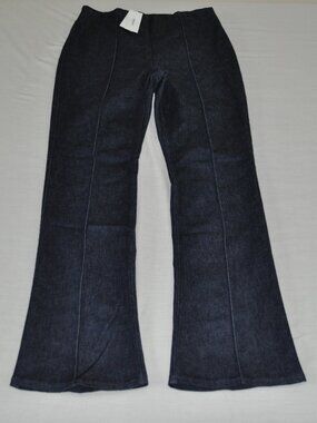 Spanx Denim Demi Boot Raw Indigo Jeans High Rise Woman Pintuck Pants Petite XL